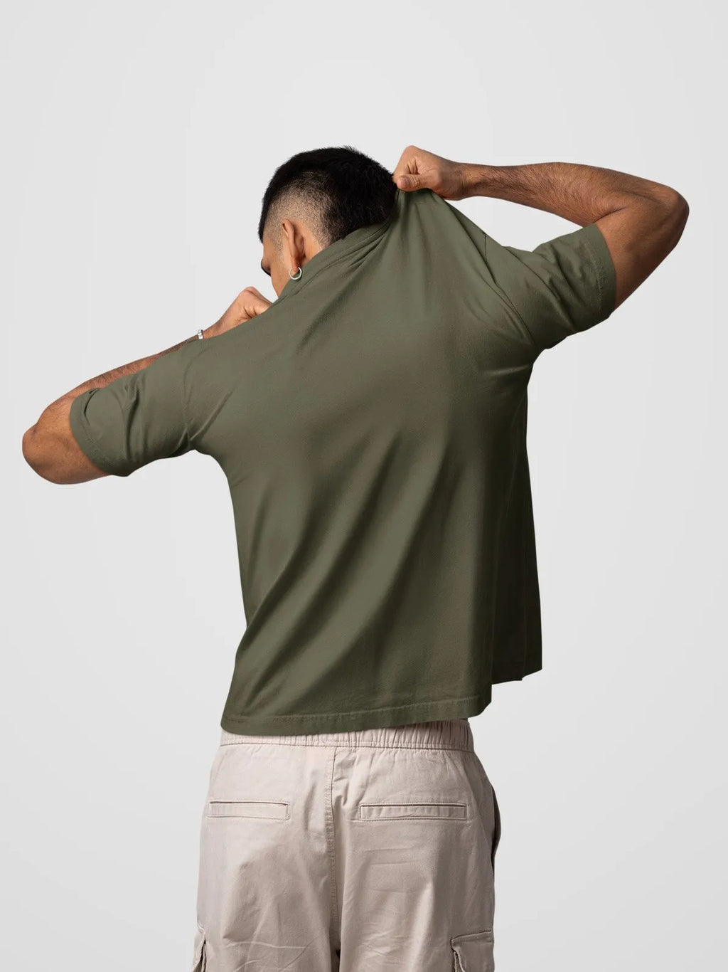 Fuzn Round Neck T-Shirt Olive Green