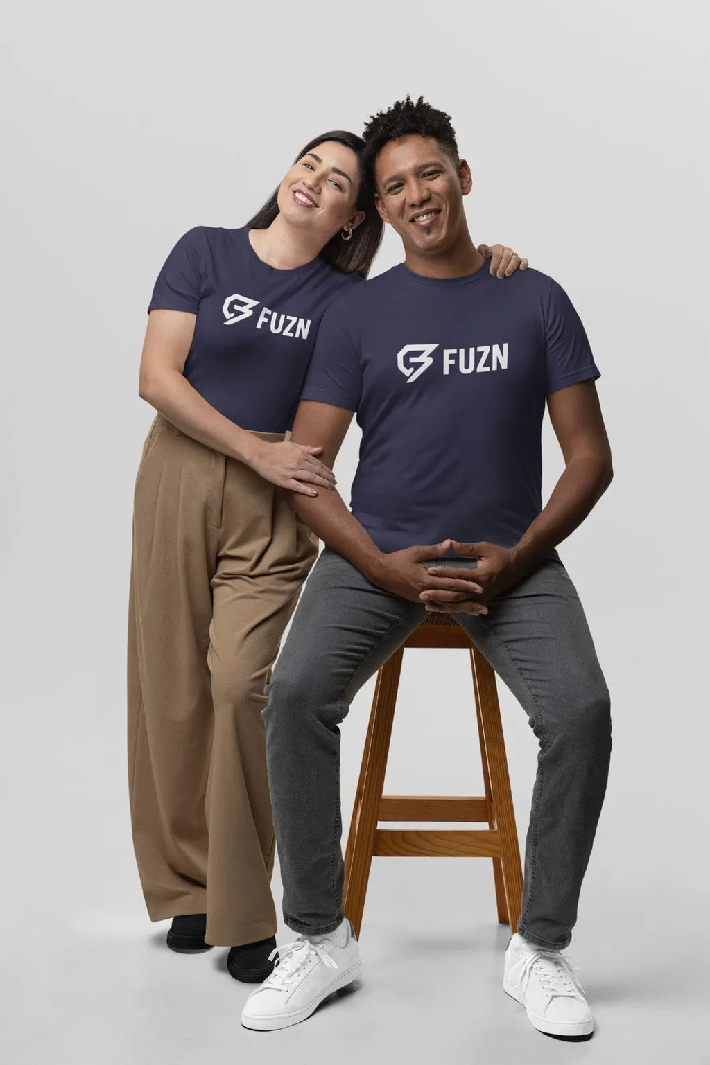 Unisex Round Neck T-Shirt Blue
