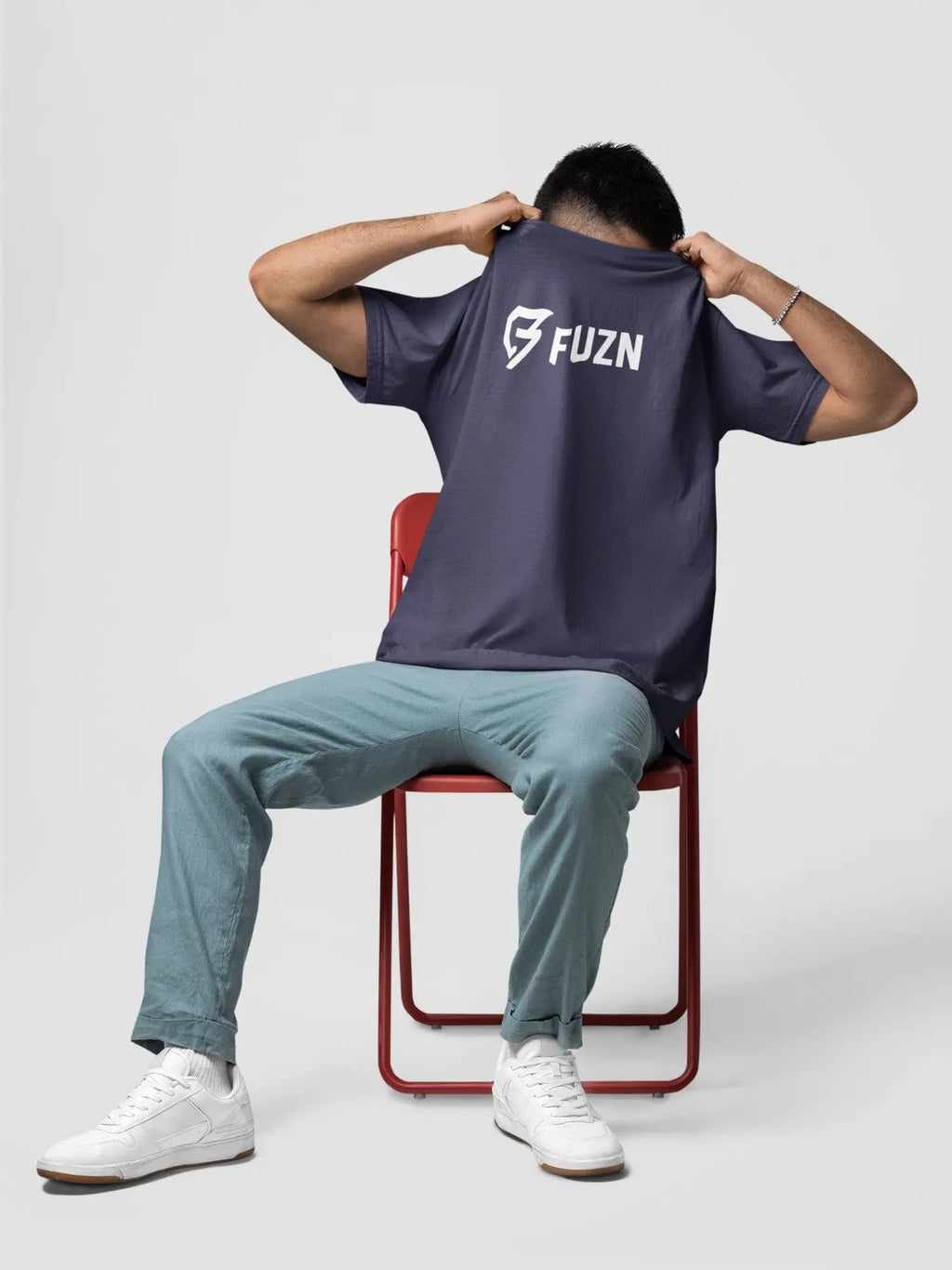 Fuzn Round Neck T-Shirt Blue