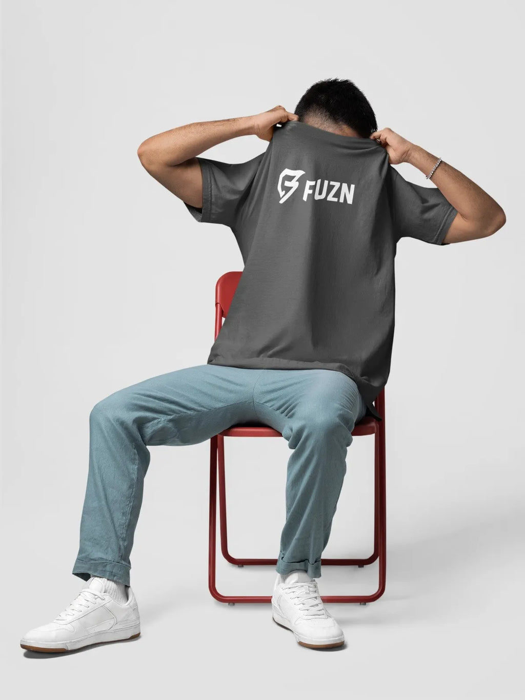 Fuzn Round Neck T-Shirt Dark Grey