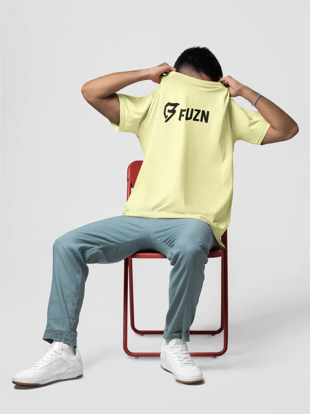 Fuzn Round Neck T-Shirt Light Yellow