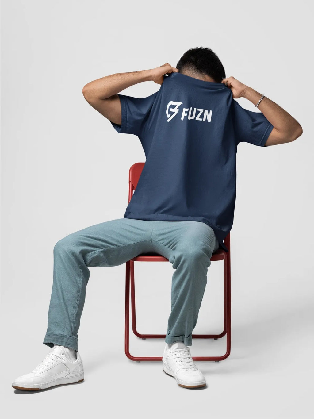 Fuzn Round Neck T-Shirt Dark Blue