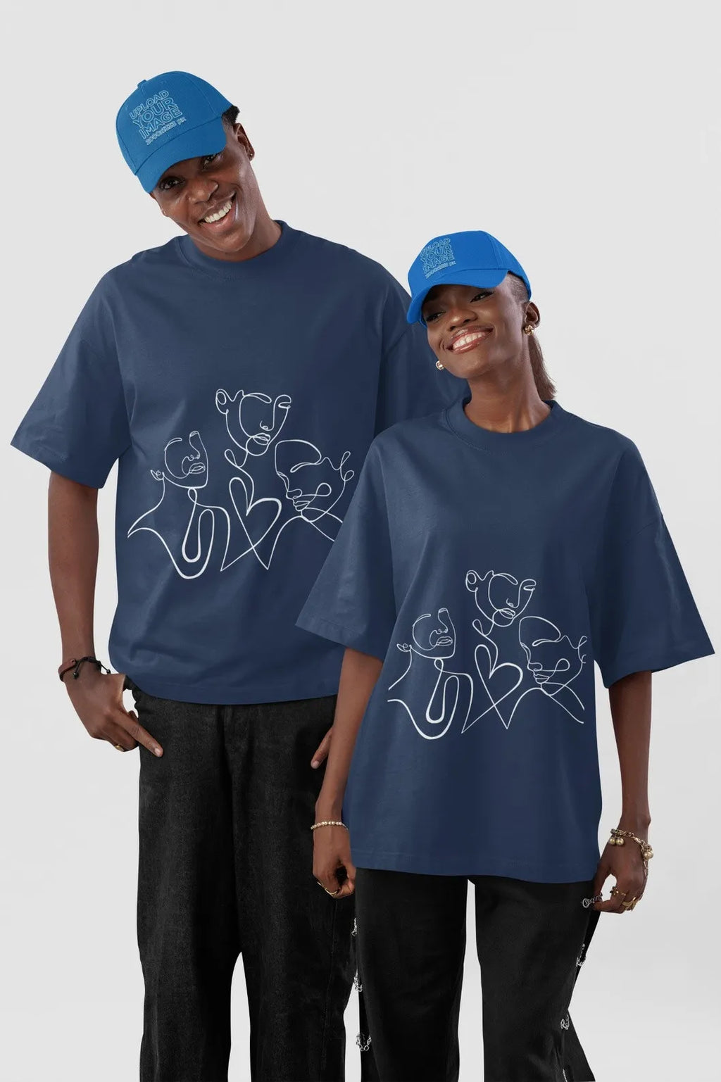 Unisex Oversize T-Shirt Blue Color