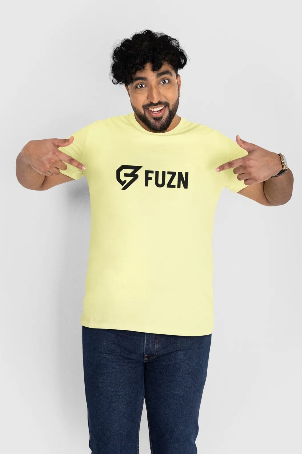 Unisex- Round Neck Yellow