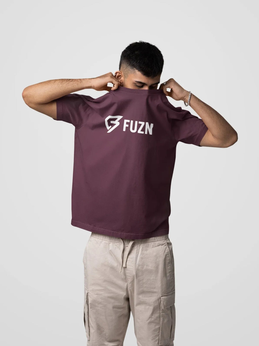 Fuzn Round Neck T-Shirt Maroon