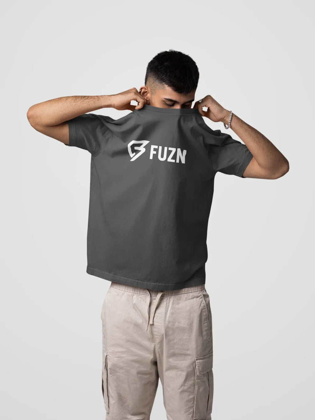 Fuzn Round Neck T-Shirt Dark Grey