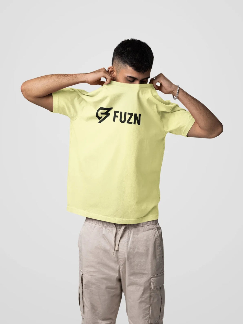 Fuzn Round Neck T-Shirt Light Yellow