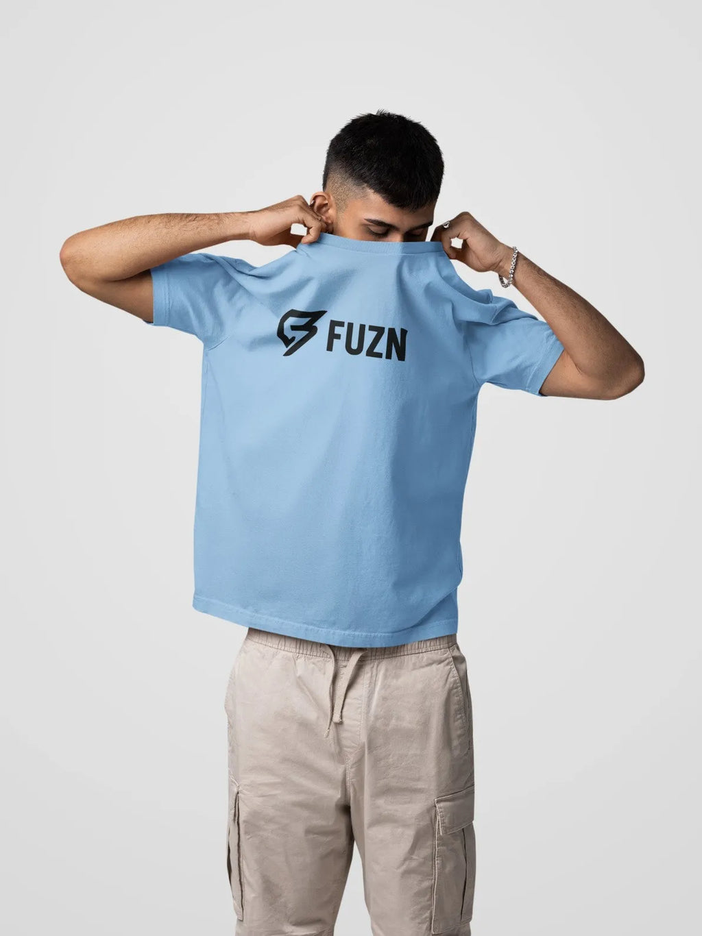 Fuzn Round Neck T-Shirt Sky Blue