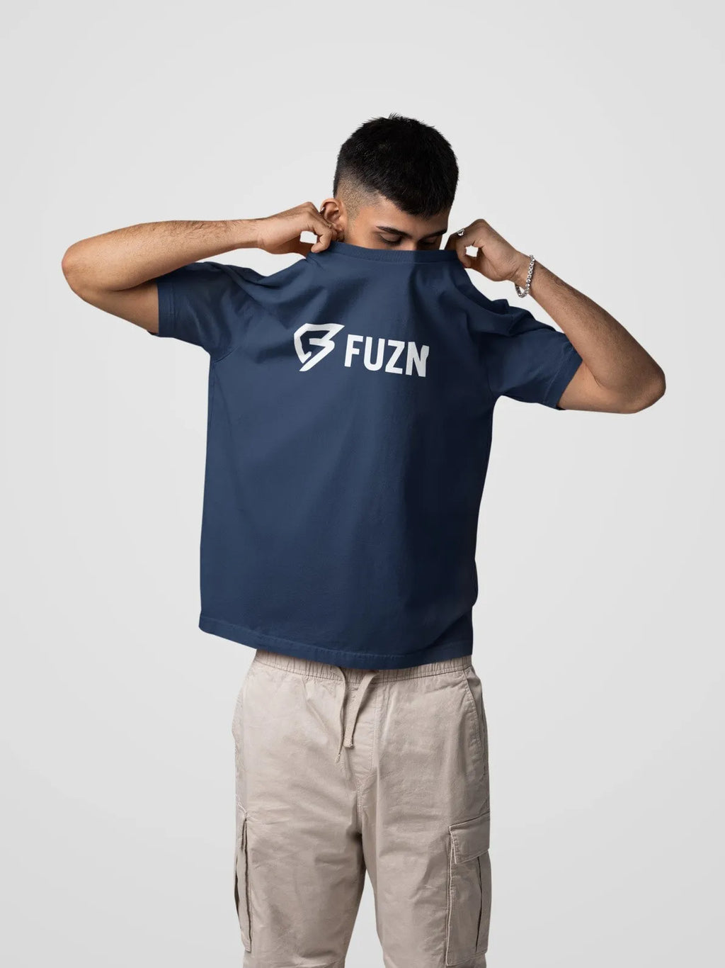 Fuzn Round Neck T-Shirt Dark Blue