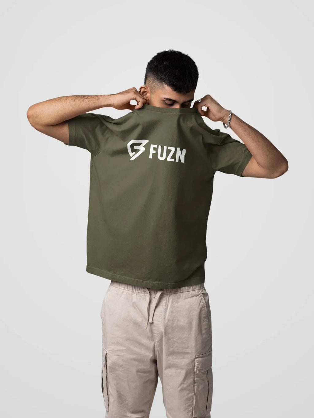 Fuzn Round Neck T-Shirt Olive Green