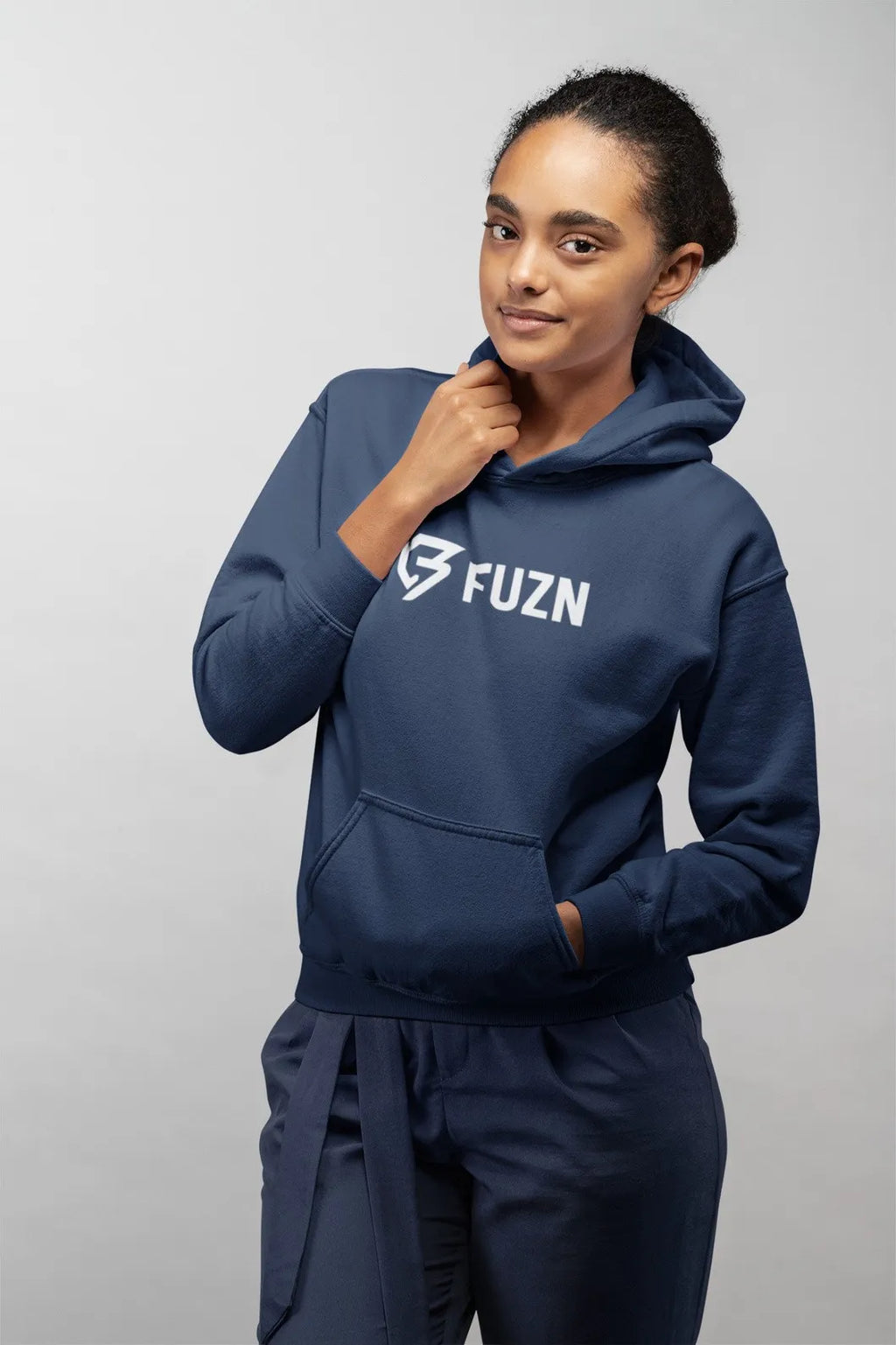 Fuzn - Womens Hoodie Blue Printed