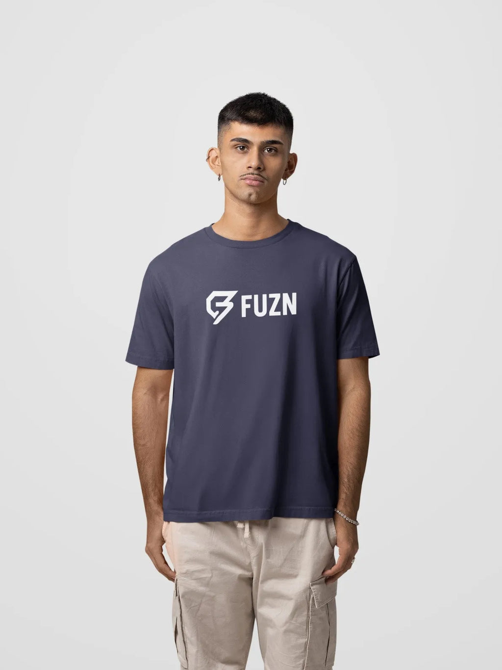 Fuzn Round Neck T-Shirt Blue
