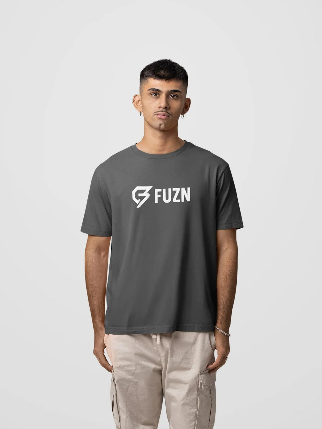 Fuzn Round Neck T-Shirt Dark Grey