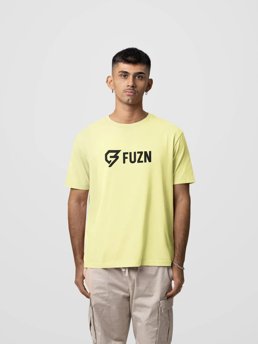 Fuzn Round Neck T-Shirt Light Yellow