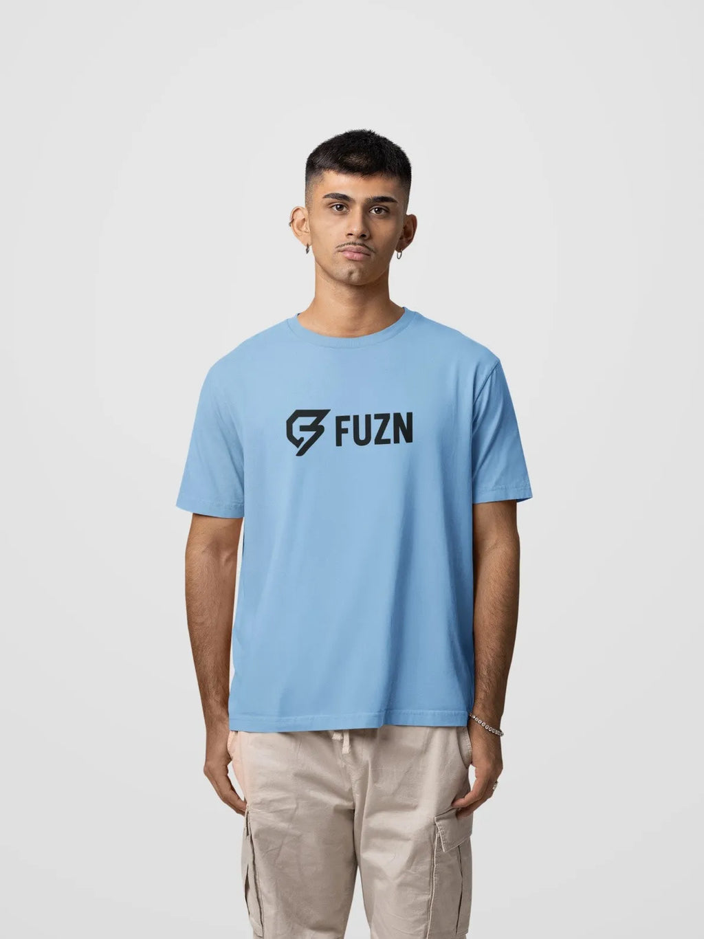Fuzn Round Neck T-Shirt Sky Blue