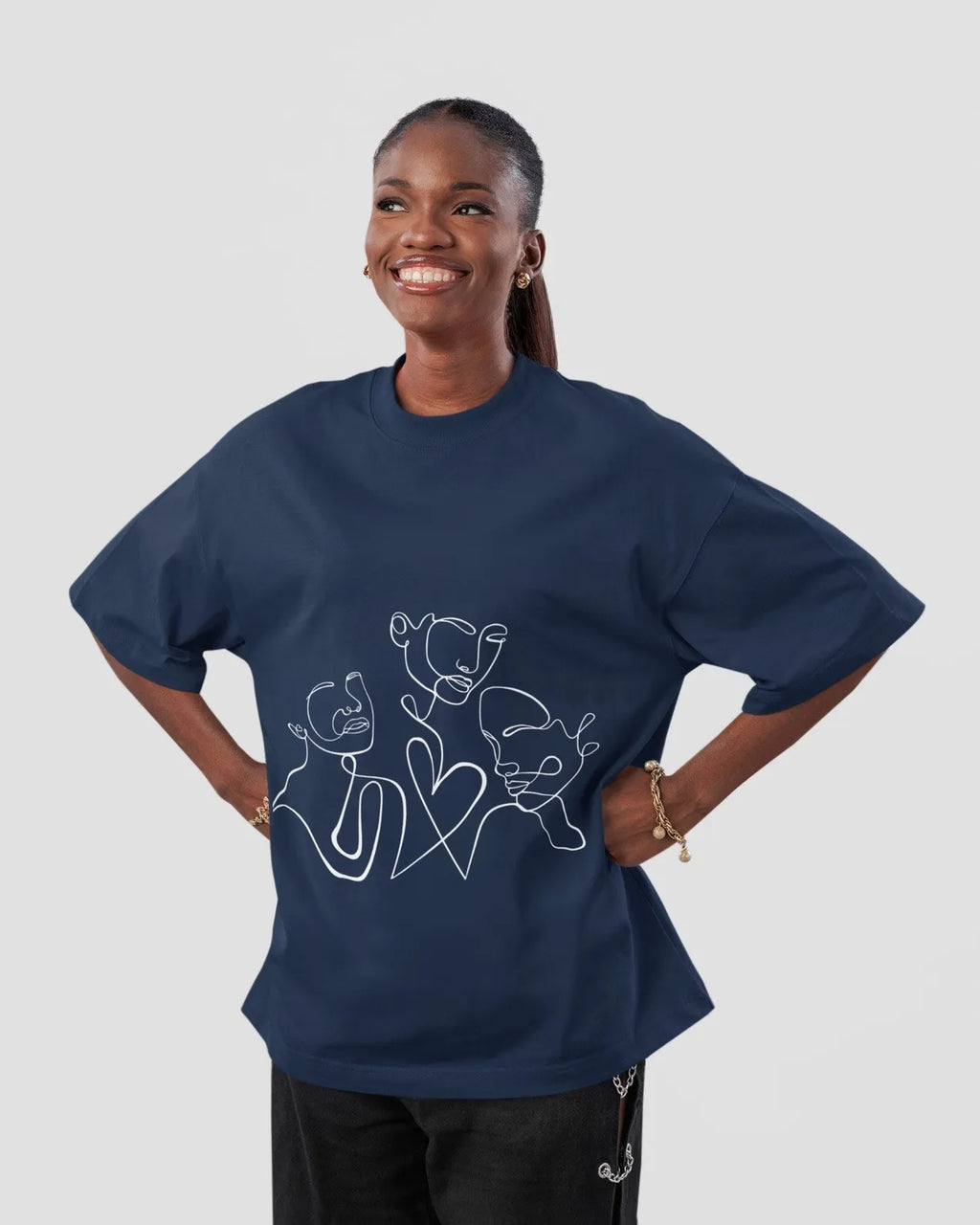 Unisex Oversize T-Shirt Blue Color