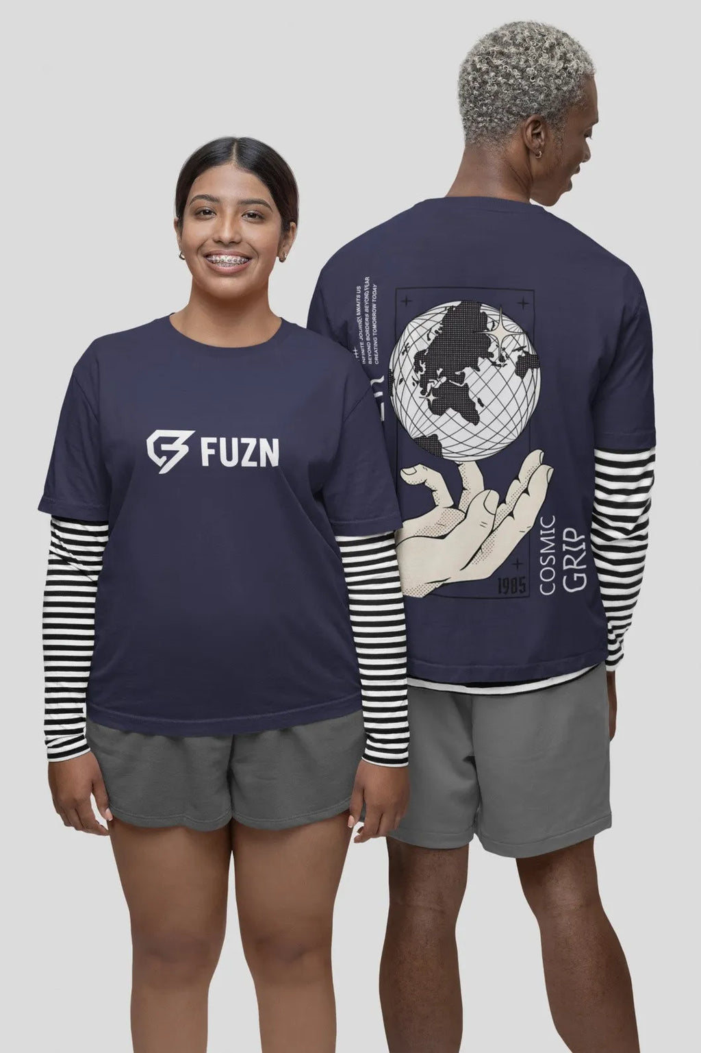 Unisex Round Neck T-Shirt Blue