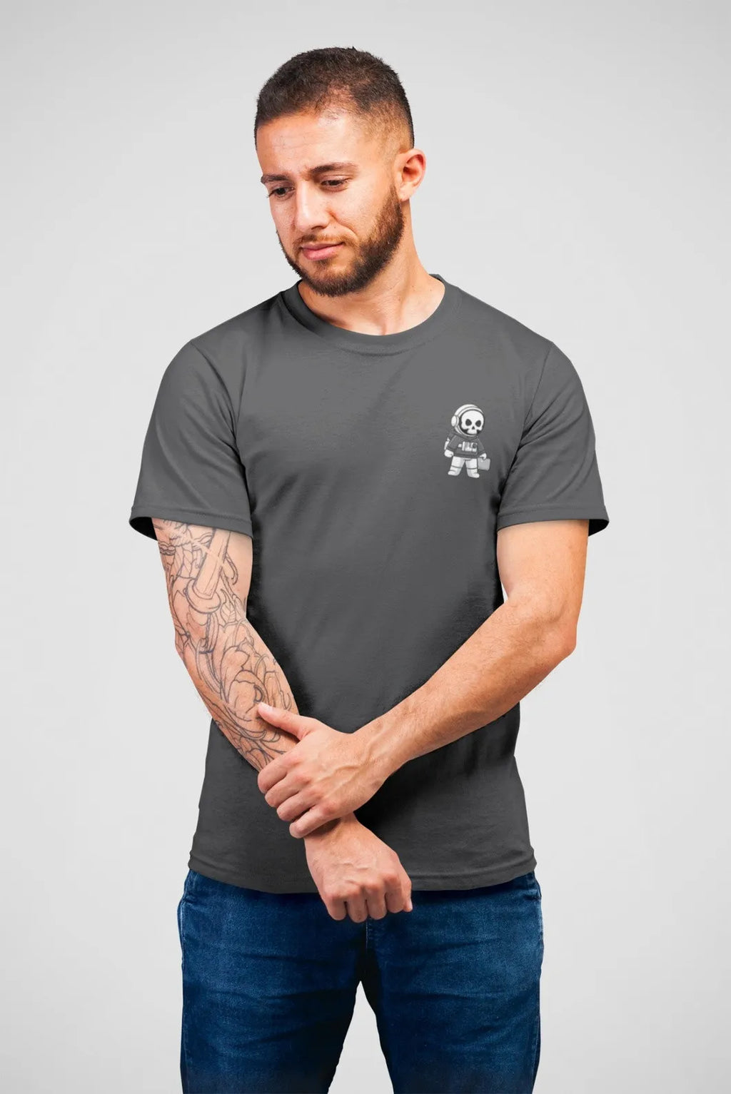 Unisex Round Neck T-Shirt Grey