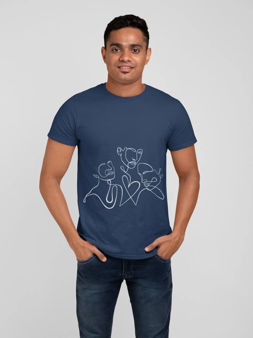 Round Neck T-Shirt Blue Design